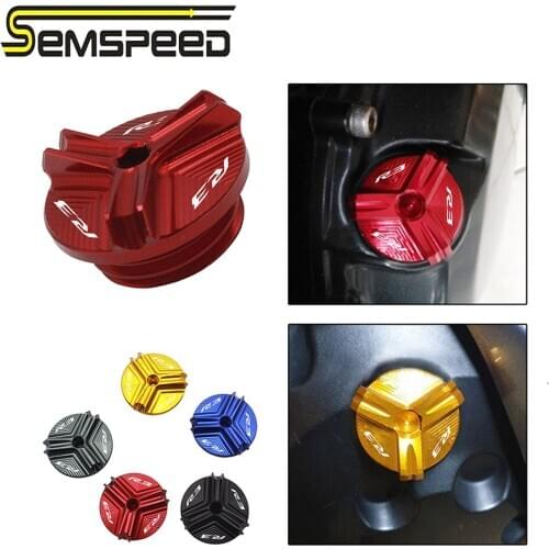 SEMSPEED M27*3 R3 logo Motorcycle Engine Oil Filler Cap Plug Cap Cover For YAMAHA R3 YZF-R3 YZF R3 2015 2016 2017 2018 2019 2020