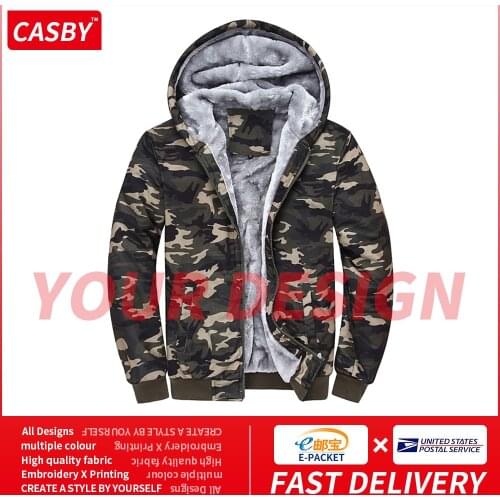 Fall Winter DIY Design Men Jacket Simple Private Custom Graphic Zipper Hooded Coat Casual Print Logo Fleece Sweatshirts D-109