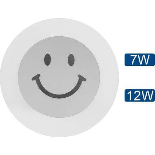 LED wall light study aisle corridor porch children room lamp cartoon bedside wall lamp ultra-thin acrylic smiley face AC85-265V