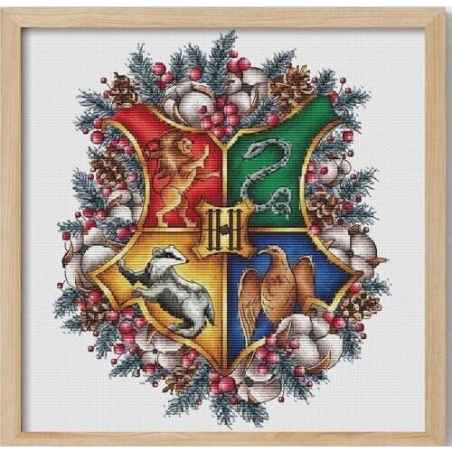 -Winter Hogwarts 34-39 Counted Cross Stitch 11CT 14CT 18CT DIY Chinese Cross Stitch Kits Embroidery Needlework Sets