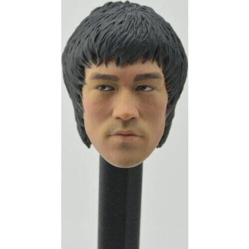 1/6 Scale Asia Male Boy Kungfu star Bruce Lee Head sculpt Carving Classic Calm Version Model For 12" Body Model toy