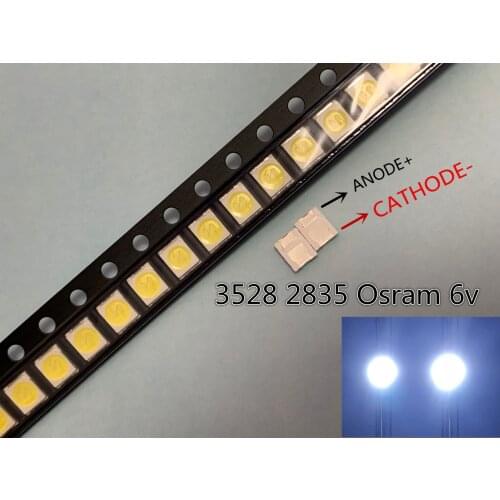 100pcs New LED Backlight High Power LED 1.5W 6V 1210 3528 2835 131LM Cool white LCD Backlight for TV TV Application