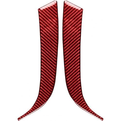 2Pcs Trim Sticker Heat-resistant UV-proof Carbon Fiber Red Headlight Low Sticker Trim Easy to Install for PorscheMacan 2014-2018
