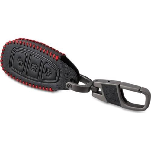 3 Button Leather Car Remote Key Fob Shell Cover Case For Ford Focus RS Fiesta Mondeo Kuga B-Max Grand C-MAX S-MAX Galaxy