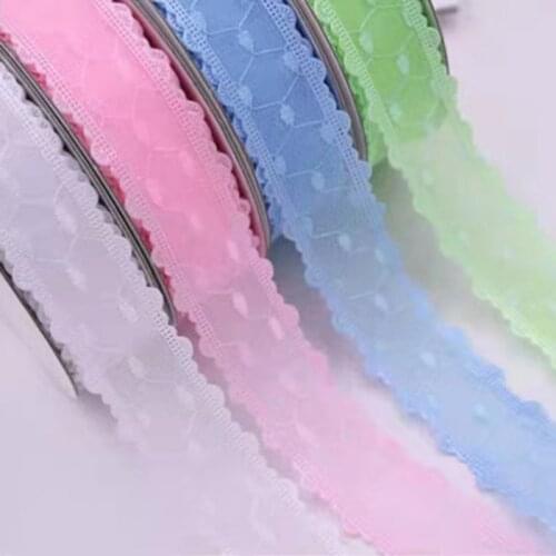 5 yards 3cm Embroidery Lace Edge Organza Stain Ribbon for Gift Bouquet Wrapping Yarn diy Hair Accessories Bow Decor
