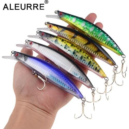 ALEURRE Sinking Minnow Fishing Lure 13cm/23g Hard Artificial Bait Wobbler Bass Trolling Crankbait Carp Pesca Pike Fish Tackle