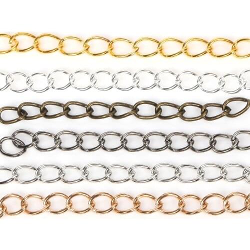 100pcs 50mm Necklace Extension Chain Bulk Bracelet Extended Chains Tail Extender For DIY Jewelry Making Findings