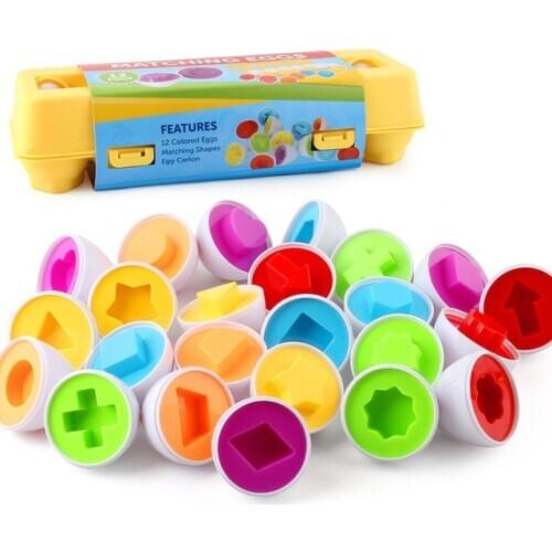 12Pc Montessori Learning Education Math Toys Smart Eggs Plastic Screws 3D Puzzle Game Kids Baby Children Educational Toy Gifts
