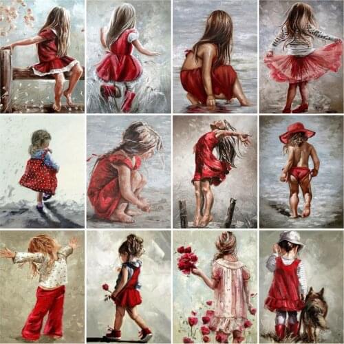 HUACAN Picture By Numbers Figure Unique Gift Hand Painted Home Decor Paint On Canvas Painting By Number Girl Wall Art