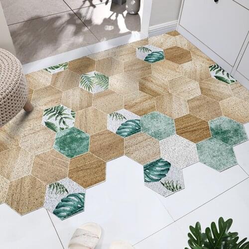 Checkered Rubber Imitation Wood Floor Doormat Washable Non-slip Rug Mats for Hallway Resist Dirt Trapper Rugs Easy Clean Carpet