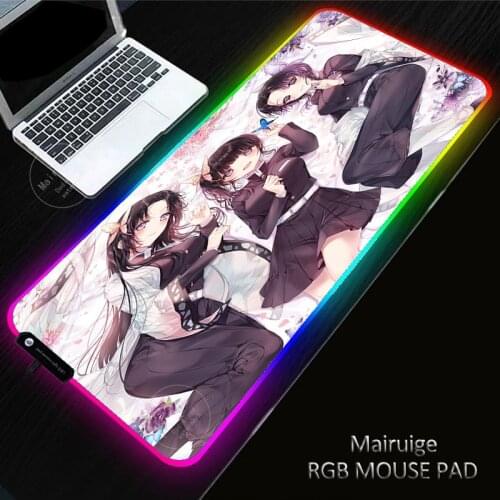 Anime Demon Slayer XXL Mouse Pad Computer RGB Gaming Mousepad Large Game Rubber No-slip Mouse Mat PC Laptop Keyboard Desk Carpet