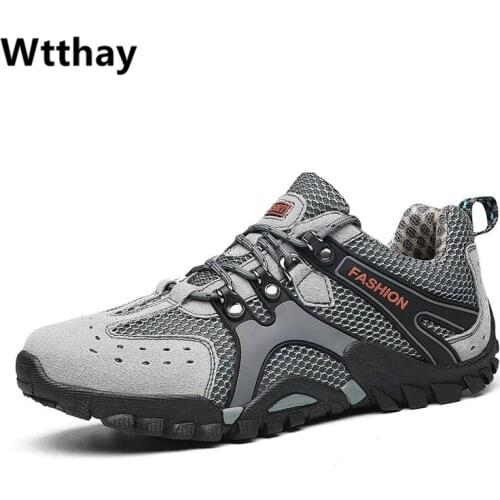 Mesh Sneakers Men Casual Shoes Outdoor Leather Men Work Shoes Breathable Walking Travel Men Trainers Zapatillas Hombre Wtthay