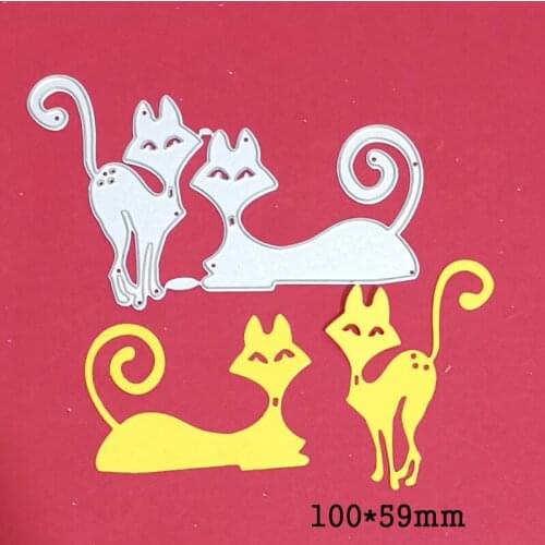Animal Elegant Cat Metal Cutting Dies Real Picture Cut Die Cute Cats Scrapbook Paper Craft Knife Mould Blade Punch Stencils Dies