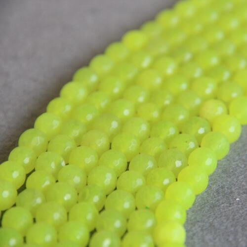 Min Order1)8mm Fashion Lemon beads chalcedony beads Round DIY Beads stones 15" Faceted Jewelry making design wholesale