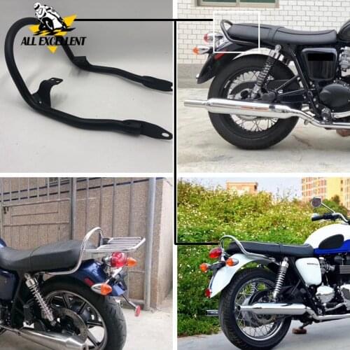 Motorcycle Aluminum Rear Luggage Rear Rack Carrier For TRIUMPH T900 SE900 T100 Black and galvanized
