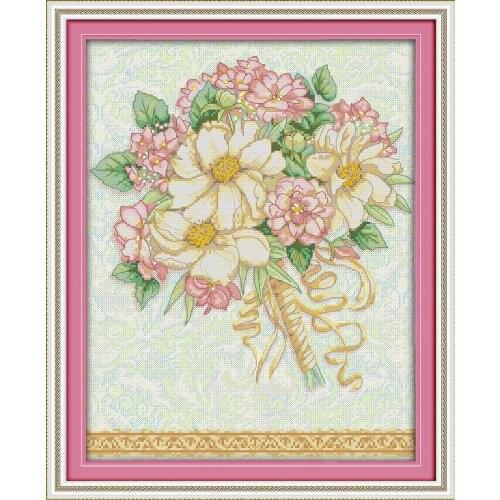 The loves bouquet Printing pattern Cross Stitch Kits Cross-stitch set Embroidery Needlework DMC Counted Home Decor Funny Gifts