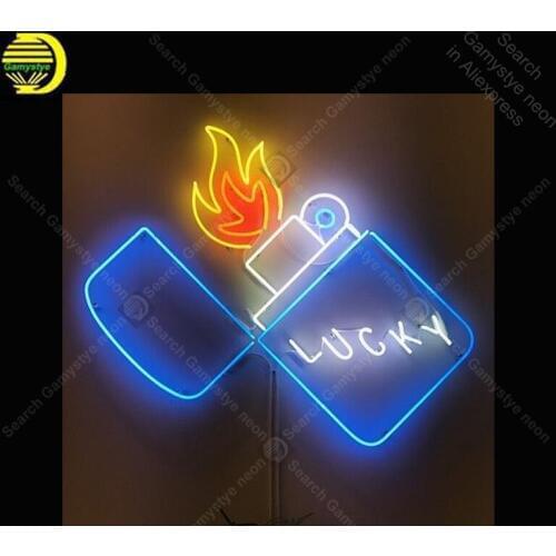 NEON SIGN For Lucky Lighter light lampara neon sign neon light for room Windower wall Display custom made decorate vintage lamp