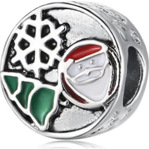 Plata de ley european green Mosaic Shining Elegance Spacer Clip diy bead Charm Bracelet beads ENM605