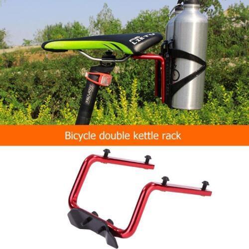 Bicycle Seat Post Bottle Rack Converter Cycling Mountain Bike Saddle Back Double Water Bottle Holder Cage Bracket Adapter