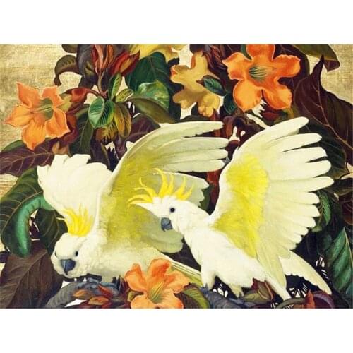 Full Square/Round Diamond Painting Beautiful Parrot Family Handmade Gift Beads Embroidery Animal Picture Home Decor