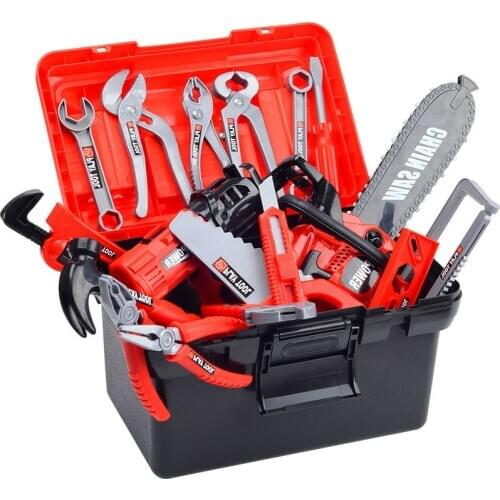 Pretend Play Tool Toys for Kids Repair Toolbox Kit Simulation Electric Drill Nut Saw Engineering Toys For Boys Children Gift