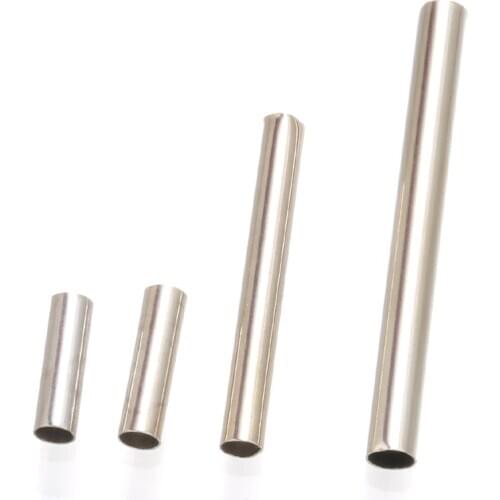 50pcs straight tube connectors spacer bead bracelet earrings rhodium color jewelry findings accessories