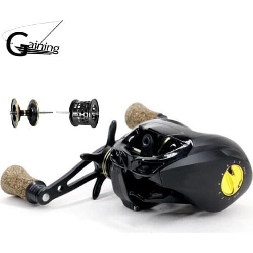 Gaining 190g Baitcasting Fishing Reel Left Right Hand Double Metal Spool Fishing Bait Casting Reel HS2000 Baitcast Fishing Reel