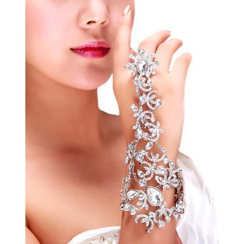 2020 Bridal Bracelets Women Rhinestone Jewelry Wedding Accessories Hand Chain Bracelet Bridemaid Bracelets & Bangles Bride Glove