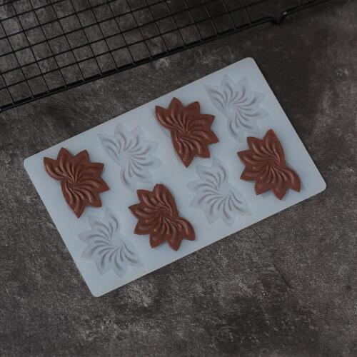 Flower Shape Chocolate Transfer Sheet Silicone Mold Cake Decorating Maple Leaf Shaped Mould Baking Stencil Chablon