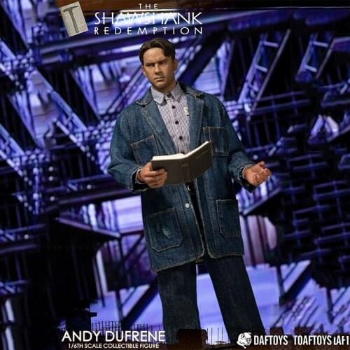 In Stock 1/6 DAFTOYS The Banker Andy Dufresne Head Carved & Costume Suits Set For Action Figure