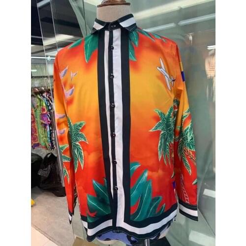 W1524 Fashion Mens Shirts 2021 Runway Luxury famous Brand European Design party style Mens Clothing