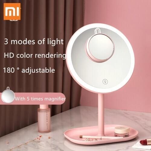 Xiaomi Mijia LED Makeup mirror Touch control LED natural Fill Light Cosmetic Vanity Mirror Adjustable Storage Base