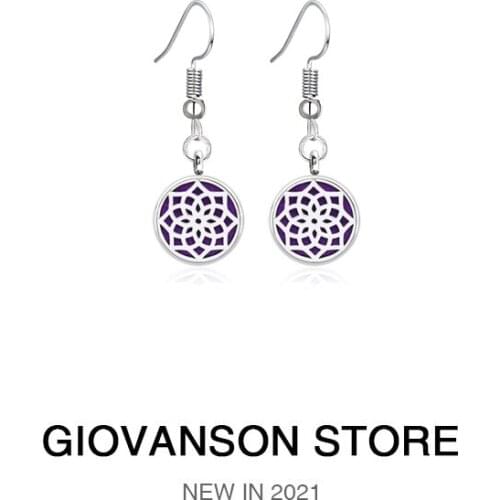 Women Gift Earringss Stainless Steel Jewelry Making Locket Pendants Dangle Perfume Aromatherapy Essential Oil Diffuser Drop 12