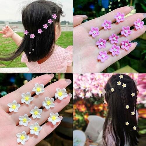 10Pcs Small Flower Buckle Hair Clips Hairpins For Women Girls Fashion DIY Hair Styles Holder Hair Pins Claws Hair Accessories