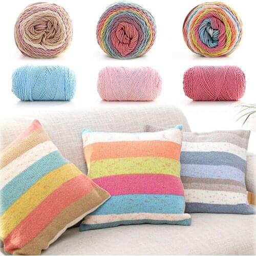 100g Soft Rainbow Color Wool Yarn Fibres Warm Cotton Thick Hand-woven Sofa Cushion Scarf Sweater Sewing Acccessory DIY Craft
