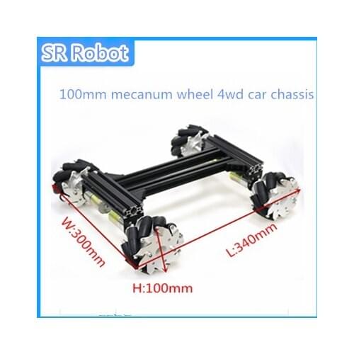 100mm mecanum wheel 4wd car chassis with 4pcs stepper motor high precision for arduino uno diy rc toy maker steam platform