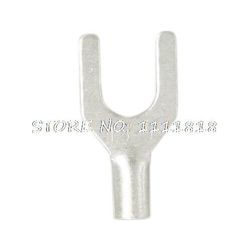 10 x 5mm Stud 2.5mm Wire Copper Non Insulated Spade Fork Terminal Connectors