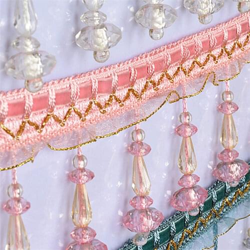 12 Meter Crystal Beaded Tassel Fringe Sewing Trimming Wedding Upholstery DIY Curtain Accessory Lace Ribbon