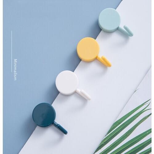 2/5/10pc/lot Solid Color Wall Stickers Hook Without Trace Nail Small Hook Clothes Decorative Hook Mounted Wall Hooks Accessories