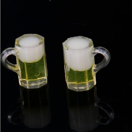 2pcs 1/12 Scale Dollhouse Miniature Beer Mug Mini House Furniture Dollhouse Accessories