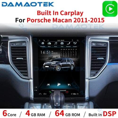DamaoTek Android 9.0 4G 64G 10.4'' Tesla Vertical Screen Car Radio Audio Multimedia Player For Porsche Macan 2012-2016