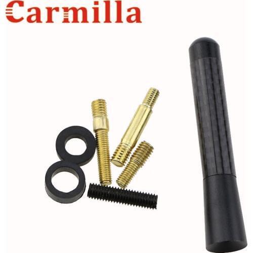 Carmilla 8cm Car Antenna Carbon Fiber Radio Fm Antena Sticker for Ford Focus MK2 MK3 Fiesta Ecosport Everest Kuga Edge Explorer