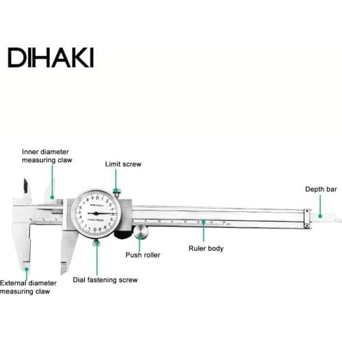 Dial Calipers 0.02mm High Precision Stainless Steel Vernier with Table Caliper 0-150 mm Dial Vernier Caliper Measuring Tools