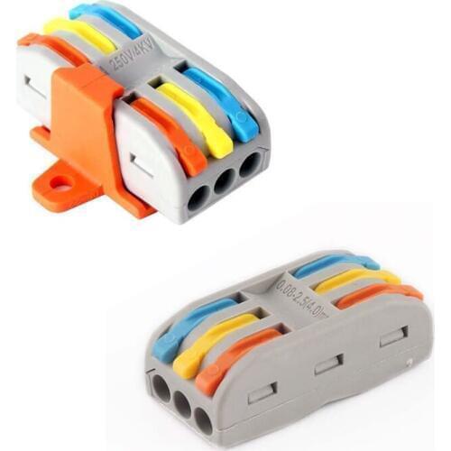 20pcs 250V/32A color wire connectors AWG28~12 universal compact wiring electrical push-in Self-installing terminal block Holder