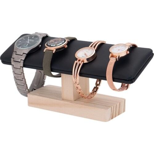 Wooden T Shaped Watch Bracelet Display Rack Jewelry Storage Shelf Organizer