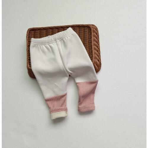 Baby Legging Pants Fleece Winter Newborn Baby Pants High Waist Boys Trousers Thick Outerwear Toddler Girls Pants Patchwork 0-2Y