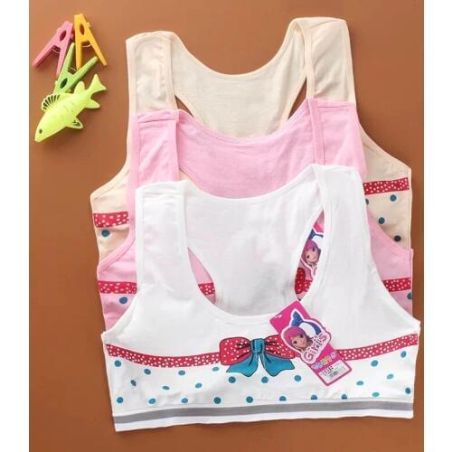 Children Girl Bra Underwear for Puberty Girls Childrens Tops Printing Waist Kids Underwear Bra Vest Children Teenage Clothing