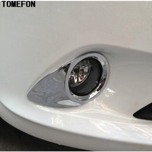 For Peugeot 301 2014 Part Accessories DIY Car Styling New ABS Mirror Chrome The Front Fog Light Box Cover Case Stickers 2 Pcs