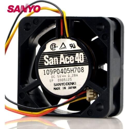 For SANYO109P0405H708 DC 5V 0.28A 3-wire 40mm, 40x40x15mm Server Square cooling fan