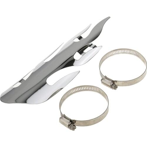 Chrome Flame Exhaust Muffler Pipe Heat Shield Cover Heel Guard Motorcycle